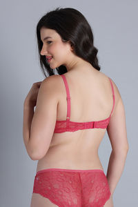 Zivame Dreamcatcher Padded Non Wired Medium Coverage Lace Bra - Claret Red — thumbnail 4
